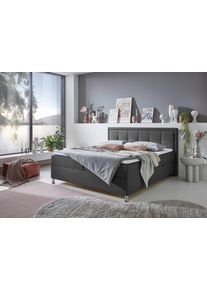 Inosign Boxspring Fergus met bedkist, incl. topmatras boxsprings maat Geweven stof zwart