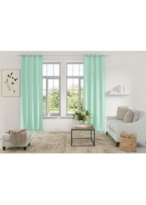 my home Gordijn Parry set van 2, ondoorzichtig, monochroom, basic (2 stuks) kant & klaar gordijnen maat 1 groen