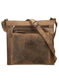 BAGAN Schoudertas echt leder dames tassen maat Onesize bruin