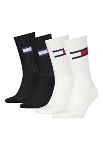 Tommy Hilfiger Sokken TH UNI TJ SOCK 4P FLAG Logo-vlag zijdelings, ribboorden (4 paar) jongens sokken maat 35-38 wit
