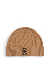 Tommy Hilfiger Beanie TH CREST KNIT Kabelpatroon, met TH-wapen unisex mutsen bruin
