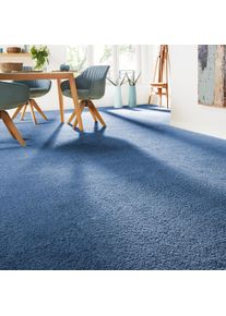 ANDIAMO Tapijt Verona, Velours, Made in Belgium Effen kleuren, breedte 400 cm of 500 cm, slijtvast, onderhoudsvriendelijk wonen blauw