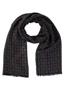 BOSS Sjaal Tadic met logo-opschriften heren sjaals zwart