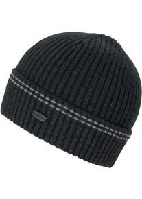 Chillouts Beanie Kiran Hat met omslag en ribbreiseloptiek unisex mutsen grijs