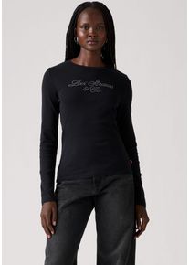 Levi's Levi's Shirt met lange mouwen GR ESSENTIAL LS T met glinstersteentjes dames longsleeves maat L (40) zwart
