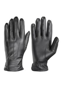 Pearlwood Leren handschoenen CLIFF zachte fleece voering, decoratieve stiksels (1 paar) heren handschoenen maat 10 zwart