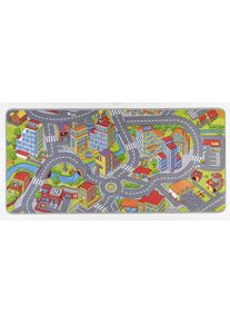 Hanse Home Kindervloerkleed Smart City Korte pool, vloerkleed voor de kinderkamer, antislip, speelkleed, kinderkamer speelkleden grijs