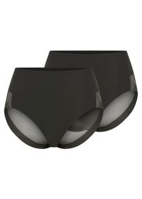 YSABEL MORA Shapingslip elastisch, mesh, medium vormeffect, tule (Set van 2) dames slips maat L zwart