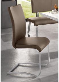 MCA furniture Vrijdragende stoel Arco set van 2, 4 en 6 stuks, stoel belastbaar tot 130 kg (set) zweefstoelen bruin