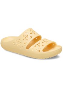 Crocs Badslippers Classic Floral Cut Out Sandal , sandaal, zomerschoen, pool slides met genopte binnenzool dames badslippers maat 36 geel