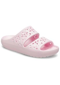 Crocs Badslippers Classic Floral Cut Out Sandal , sandaal, zomerschoen, pool slides met genopte binnenzool dames badslippers maat 41 roze