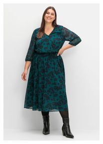 sheego Chiffon jurk dames chiffon jurken maat 40 groen