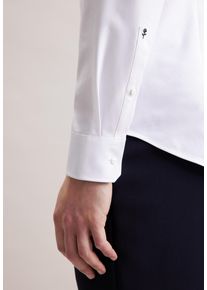 Seidensticker Businessoverhemd Zwarte roos Slim 1/1 Kent kraag uni heren overhemden maat S (37) wit