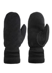 Pearlwood Leren handschoenen Crowe Wanten, gebreide boord, warm gevoerd (1 paar) heren handschoenen maat 10 zwart