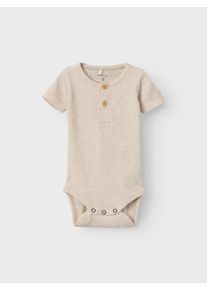 name it Kurzarmbody »NBMKAB SS BODY NOOS«, Baumwollmischung, Kurzarm, Knopf-Details, Größe N-Gr