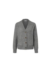 Tchibo - Rozpinany sweter z zawartością wełny - dla pań - rozmiar L 44/46 - kolor: szary