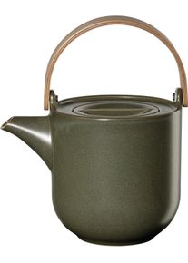 Asa théière avec l'anse en bois, nori