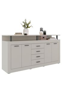 Xora Sideboard, Kaschmir, Holzwerkstoff, 2 F&auml;cher, 4 Schublade(n) Schubladen, 195x88x38 cm, Kleinm&ouml;bel, Kommoden, Sideboards