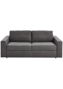 Novel Schlafsofa , Graphitfarben , Textil , 198x84x98 cm , Oeko-Tex&reg; Standard 100 , Liegefunktion, R&uuml;cken echt , Wohnzimmer, Sofas & Couches, Schlafsofas, Sonstige Schlafsofas