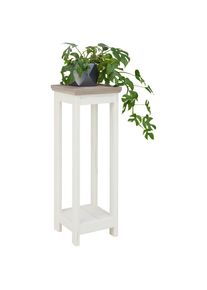 Hom&acute;in Hom`in Blumenst&auml;nder , Grau, Wei&szlig; , Holzwerkstoff , 30x30x85 cm , Wohnzimmer, Wohnzimmertische, Blumenst&auml;nder, Sonstige Blumenst&auml;nder