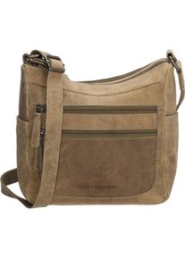 Hide & Stitches, Handtasche, Idaho Crossbody Schoudertas Handige Ritsvakjes - Donkerzand - 100% Leer, Braun