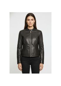 BOSS Orange , Lederjacke »Saleste Premium Damenmode« aus fein genarbtem Leder , Black 001 , 46