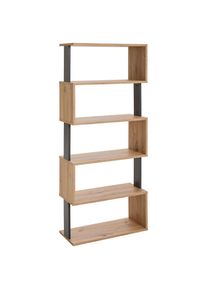 Xora Regal, Anthrazit, Eiche Artisan, Holzwerkstoff, 70x161x30 cm, Wohnzimmer, Regale, B&uuml;cherregale