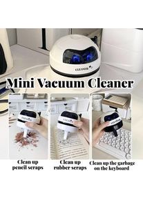 Vacuum Cleaner Desktop Mini Rechargeable-Car Vacuum & Automatic Rubber Shavings & Keyboard Dust Extractor for Portable Cleaning
