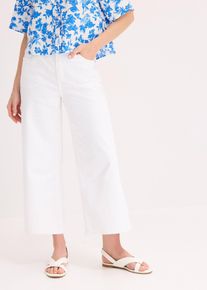 bonprix Femei Pantaloni culotte din material elastic cu bumbac, alb, 42