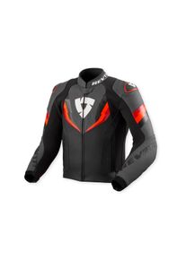 REV’IT! REV'IT! Quantum 3 Lederjacke schwarz/neonrot 48 - Motorradbekleidung - Motorradjacken - Lederjacken