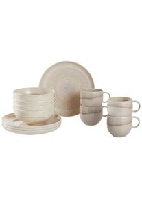 like.Villeroy & Boch Frühstücksservice , Sandfarben , Keramik , 12-teilig , Struktur , 19.4x32.0x34.5 cm , robust , Geschirr, Geschirrsets, Kaffeeservice
