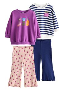 next Flickor Set kobaltbl&aring; / lila / rosa / rosa / naturvit Storlek 80