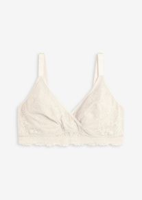 bonprix Női Kicsinyítő melltartó merevítő nélkül és finom csipkével, szürke, 105