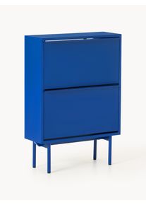 Szafka na buty z drewna Elona Niebieski Metal, Drewno S 64 x W 91 cm | Westwing Collection