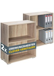 Casaria Boekenkast Vela set van 2 Eiken 2 vakken