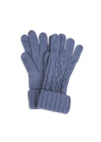 Capelli New York , Strickhandschuhe 1 Paar, elegantes Zopfstrickmuster, Umschlag am Bündchen, Wollanteil , jeans blue