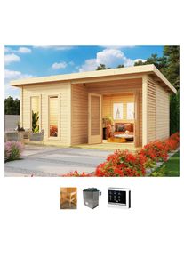 Konifera, Saunahaus &raquo;Maiko 5 SET B&laquo; Ofen 9 KW externe Strg easy, natur, Saunaofen, natur