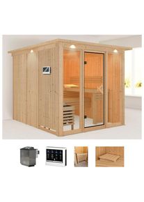 Welltime, Sauna &raquo;Artja&laquo; Set, Ofen 9 kW Bio externe Strg easy, natur, Bio-Kombiofen, natur