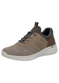 Rieker, Herren, Slip-On Sneaker , Schlupfschuh, Freizeitschuh, Halbschuh, mit Leichtlaufsohle, taupe-kombiniert, 41, taupe-kombiniert, Modischer Slip-