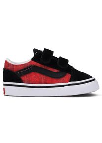Vans , Kinder , Sneaker »OLD SKOOL V« mit Klett, für Kinder , Red/Black , 25 , 25 , Cooler Sneaker von Vans mit Klettverschluss und Schnürung