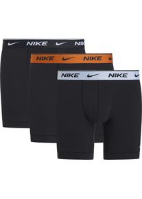 NIKE Underwear , Boxershorts »BOXER BRIEF 3PK« Packung, 3er, 3 Stk. tlg., mit NIKE Logo-Elastikbund , BLK LIGH AMRY BLUE/CMPFR ORG/BLK WB , M , M ,...