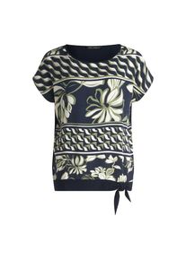 Betty Barclay, Damen, Kurzarmshirt &raquo;Basic Shirt mit Schleifenknoten&laquo;, Dark Blue/Green, 48, Dark Blue/Green, Passform: Figurumspielend