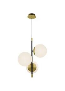 Maytoni Pendelleuchte , Schwarz, Weiß, Goldfarben , Metall, Glas , Kugel , 33.3x43x33.3 cm , Ce , beliebig kürzbar, gleichmäßige Lichtverteilung , Lampen & Leuchten, Innenbeleuchtung, Hängeleuchten, Pendelleuchten