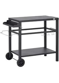 Beliani Servierwagen Schwarz Staletti , Metall , 60x83x115 cm , Grills, Holzkohlegriller