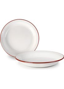 Ibili Teller tief Bordeaux 32 x 4 cm Perfekt zum Servieren von Suppen und Eintöpfen, Teller, Weiss, Rot