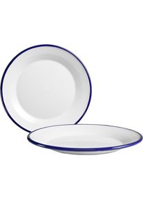 Ibili Dessertteller Blanca 24 x 2,5 cm Perfekt zum Servieren von Speisen und leicht zu reinigen, Teller, Blau, Weiss