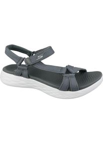 Skechers, Damen, Hausschuhe, Damen Pantoletten 15316, Grau, (36, 37, 38, 39, 40, 41)
