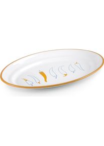 Ibili Gemüseteller oval Gastro Dessin 35 x 24 x 3 cm Ideal zum Servieren von Gemüse, Obst und Snacks, Teller