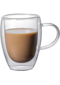 Bdt Doppelwandige Thermoglastasse Tasse, Borosilikatglas, 350 ml, spülmaschinengeeignet, Tasse, Transparent