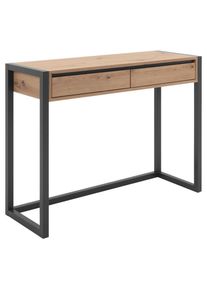 Mid.you Konsolentisch, Anthrazit, Eichefarben, Holzwerkstoff, 2 Schublade(n) Schubladen, 35x75x100 cm, Wohnzimmer, Wohnzimmertische, Konsolentische